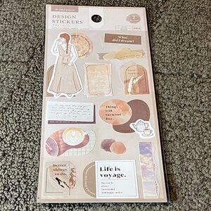 Daiso Japan My Color Palette Aesthetic Design Stickers Brown Beige Quotes Coffee